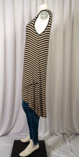 Vestido asimétrico para mujer Design History sin mangas a rayas cuello redondo XL