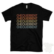 CAMISETA CHEQUERBENT ESTILO RETRO REPETIDO para hombre y mujer Reino Unido top name regalo
