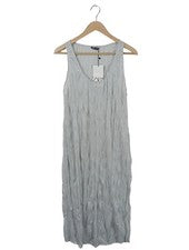 Vestido de tirantes Zara color plata brillo midi vestido de verano talla 38