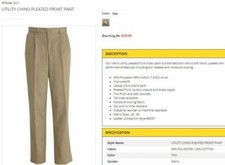 Pantalones chinos Edwards estilo 2677 tostado utilitario plisados delanteros talla 28 30 para hombre