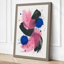 Impresión en lienzo abstracto rosa geometría y movimiento arte de pared decoración del hogar listo para colgar