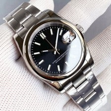 Bisel Redondo Pulido 36/39mm Tandorio NH35 Reloj Hombre Dama Palo Índice Atornillado