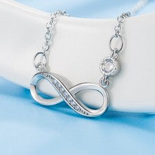 Collar de cadena colgante de cristal Mobius de plata de ley 925 joyería regalo Reino Unido