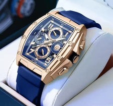 LIGE Reloj Hombre Rectángulo Deportivo Reloj Pulsera Lujo Hombre Cuarzo Silicona Relojes