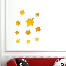 10 piezas calcomanías reflectantes de hojas para decoración de paredes del hogar