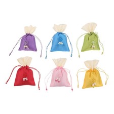 12 piezas 6 Colores Bolsa Tradicional Coreana Bordada Cordón Bolsas Rectángulo