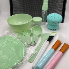 Kit de mezclador de mascarilla facial 13 en 1, cepillo cuchara en palo, herramienta para el cuidado facial y viajes DIY