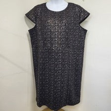 Vestido para mujer Nina Leonard talla 3X negro manga gorra vaina silueta cuello redondo