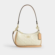 Bolso Bandolera Teri Mini Nuevo con Etiquetas en Cuero Signature CEM94 Limón Claro