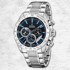 Festina Reloj Hombre Acero Plata Timeless Cronógrafo Reloj de Pulsera UF20668/6