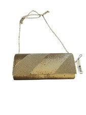 Bolso sin asas Kate Landry de malla dorada con correa de cadena ¡NUEVO!!