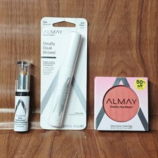 Paquete de maquillaje Almay Blush 200 So Peachy Brow Styler 040 corrector en barra transparente