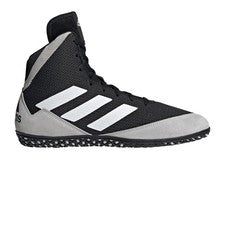 Adidas FZ5381 Mat Wizard 5 Blanco Negro Gris Zapatos de Lucha con Cordones para Hombres EE. UU. 10.5
