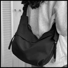 Moda Alta Capacidad Color Sólido Bolso de Hombro Único Hobos Nylon.