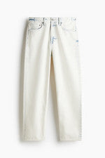 Pantalones de mezclilla H&M sueltos amplios para hombre talla 28/30 azul blanco algodón moda
