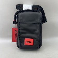 Bolso Bandolera HUGO Ethon 2.0N Hombres Pequeño Negro Nylon Logo Rojo Cremallera Teléfono Bolsa NUEVO