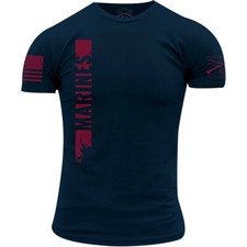 Grunt Style USMC - Camiseta a Rayas Sangrientas - Azul Marino