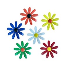 Decoración de pared con flores de hierro 6 piezas azul blanco rojo verde amarillo para jardín arte en el hogar