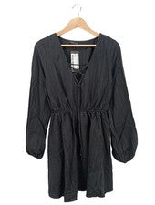 Vestido mujer Trendyol manga larga cuello en V mini negro talla 36