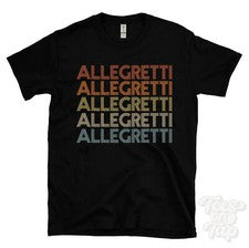 CAMISETA ESTILO RETRO REPETIDO ALEGRETTI para hombre y mujer novedad genial nombre regalo