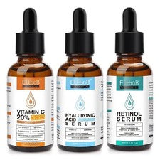Set de suero facial vitamina C hialurón retinol suero antiarrugas antienvejecimiento vegano