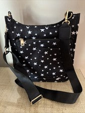 Bolso Bandolera Mensajero Sol & Selene Star Motivator Nylon Negro/Blanco ~ Nuevo sin Etiquetas