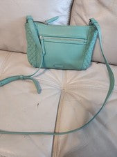 Cartera bandolera de cuero turquesa Vera Bradley para mujer