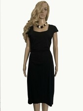 Elegante Vestido Elástico Amica Moda Para Mujer Negro Exclusivo de Ribete Talla M