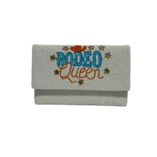 Bolso clutch con cuentas Rodeo Queen, bolso bandolera con cuentas de semillas, bolso boho regalo para ella