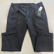 NUEVO CON ETIQUETAS Lauren Ralph Lauren Neil Para hombres 40/29 Gris Plisado Puños Pantalones Mezcla Lana