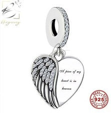 💖 Dije Alas de Ángel Un Piece of My Heart Is In Heaven Memorial Plata de Ley