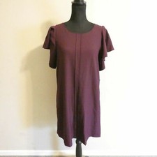 Vestido recto Kensie para mujer púrpura talla S manga con volantes por encima de la rodilla nuevo con etiquetas