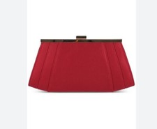 INC International Concepts Bolso de Mano Mujer Enmarcado Ala Plisado Satinado - ROJO