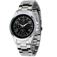 NARY Fashionable Men Business Steel Band Waterproof Quartz Wristwatch OH