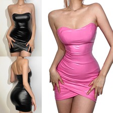 Sexy Vestido Para Mujer Cintura Alta Moda Una Línea Cuello Envuelto Pecho Espalda Abierta