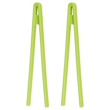 Tenazas silicona 8.7", 2pz verde para utensilios cocina