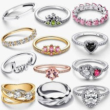Plata 925 Sólida Oro Brillante Amor Corazón Princesa Moda Forma Pera Disney C