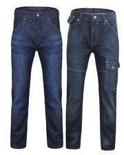 Nuevo pantalón de mezclilla para hombre largo completo regular recto azul caballero talla 30 32 34 36 38