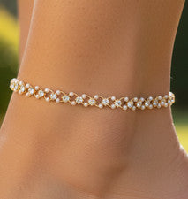 Elegante Tobillera de Latón Color Dorado Chapada en Oro 18K Diseñador Joyería Hecha a Mano