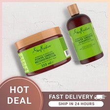 Shea Moisture Moringa Aguacate Power Greens, CHAMPÚ, RECONSTRUCTOR. Máscara
