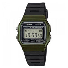 CASIO F-91WM-3ADF OROLOGIO UOMO DONNA DIGITALE NERO VERDE SILICONE SOTTOCOSTO