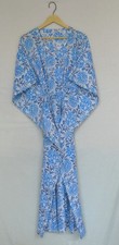 Vestido largo caftán estampado a mano 100 % algodón 100 % GRATIS✅0 % CARGO KF-181*