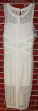 WIWALORNA FASHION MUJER VESTIDO DE ENCAJE SIN MANGAS BLANCO MEDIANO ¡NUEVO CON ETIQUETAS!