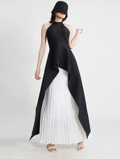 Moda Halter Cuello Sin Mangas Asimétrico Ropa de Noche Para Mujer