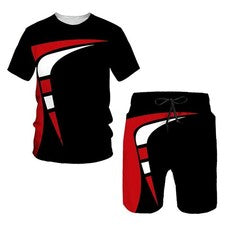 Nuevos Conjuntos Para Hombre 3D Chándal Verano Moda Ropa para Hombre Camiseta Pantalones Cortos 2 Piezas