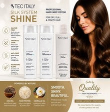 Champú acondicionador y suero TEC ITALY Silk System Shine sin sulfatos paquete de 3