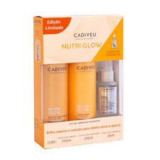 Cadiveu Nutri Glow Kit de Cuidado del Cabello Champú, Acondicionador y Aceite para Cabello Radiante