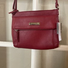 Bolso Bandolera Liz Claiborne Para Mujer Cremallera Cierre Magnético Rojo Nuevo con Etiquetas