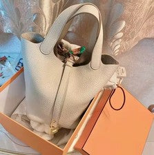 Nueva Versión, Bolso Cubo Patrón Litchi Suave PU Mujer Bolso de Mano de Moda Mercado