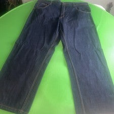 Pantalones de mezclilla oscuros bordados con bolsillos talla 46x32 estilo Y2K nuevos sin etiquetas